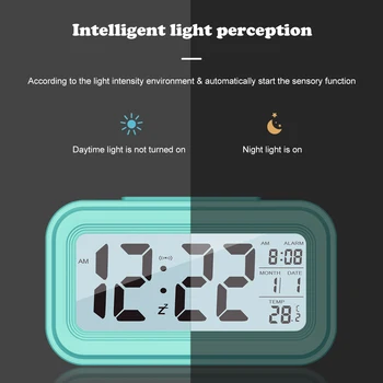 Elektroninių LED Veidrodis, Žadintuvas, Skaitmeninis Atidėti Stalo Laikrodis Pabusti Šviesos Didelis Rodymo Laiko Namų Puošybai Laikrodis Karšto Pardavimo