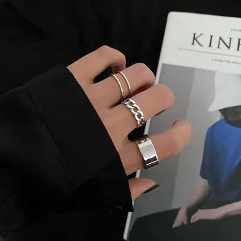 Mados Korėjos Stiliaus 3 Vnt Paprasta Žiedus Moterims Nustatyti Gotikos Bohemijos Papuošalų Rinkinys Moterų Priedai