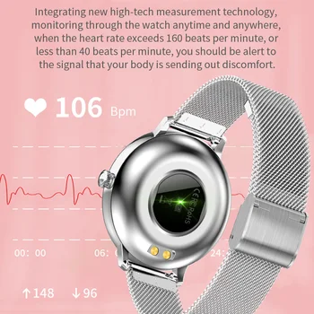 SKMEI CF80 Visą Ekraną Liesti Moterų Smartwatch Moterų Menstruacijų Širdies ritmo Monitorius Ponios Smart Watch 