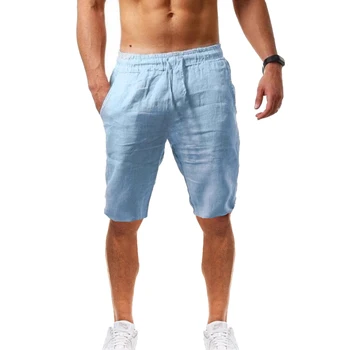 Vasaros naują stiliaus vyriški laisvalaikio sporto medvilnės ir lino patogus mados šortai bėgiojimo kelnės
