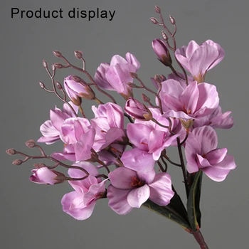 1 Puokštė Modeliavimas Magnolia Gėlių Šilko Audinio Gėlių Vestuvių Puokštė Netikrą Žalumos, Gėlių Išdėstymas Darbalaukyje Vaza Dekoras