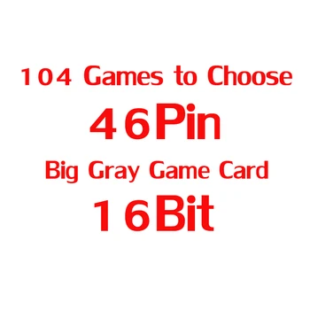 104 Žaidimus Galima Įžuvinti 16 Bitų Didelis, Pilkos spalvos Žaidimo Kortelę NTSC JAV Žaidimų Konsolės Remti Užsakymą Žaidimas