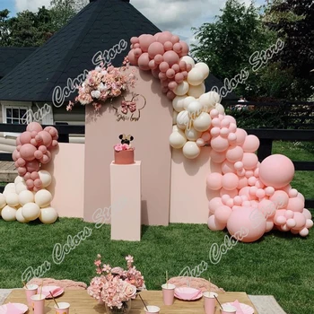 162pcs Retro Rožinė Atminimo Diena Šalių Fone Baby Shower Vaikas Žaislas Pink Macaron Šventes Švęsti Gimtadienį Balionu Girlianda