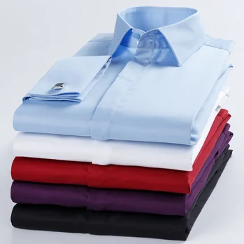 32 Nauji vyriški prancūzijos marškinėliai, vyriški slim medvilnės rankogalių segtukai, marškiniai, ilgomis rankovėmis aukštos kaklo verslo kostiumai, KDM5121-01-08
