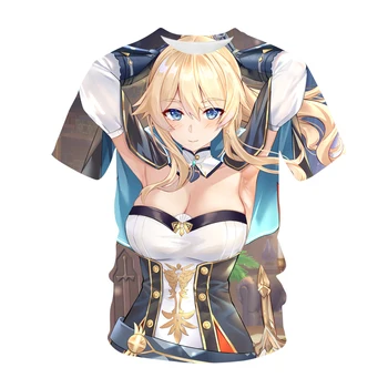 Anime Žaidimas Marškinėliai Genshin Poveikio 3D Spausdinimo Vyrai Moterys Mados Negabaritinių Marškinėliai Vaikams Berniukas Seksuali Mergina Cosplay Tees Viršūnes Camisetas
