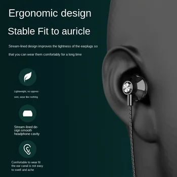 Ausines In-Ear Žemų Dažnių Garsiakalbis Kompiuterinės Muzikos Laidinio Ausų, Universalus Mergaičių, Vyrų Su Kviečių Android Smart Mobilųjį Telefoną Huawei