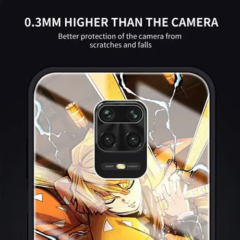 Grūdintas Stiklas Telefoną Atveju Xiaomi Redmi 9 Pastaba 9T 9C 9A 9S K30 K20 8T 8 8A 7 Pro Dangtelį Coque Anime Demon Slayer Kimetsu Yaiba