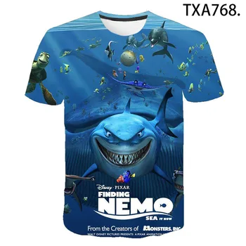 Nauja Vasaros Filmo Finding Nemo 3D marškinėliai Vyrams, Moterims, Vaikams, Mados Streetwear Berniukas Mergaitė Vaikai Atspausdintas T-shirt Kietas Viršūnes Tee