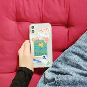 Rožių Gėlių Minkštas silikoninis telefono dėklas 