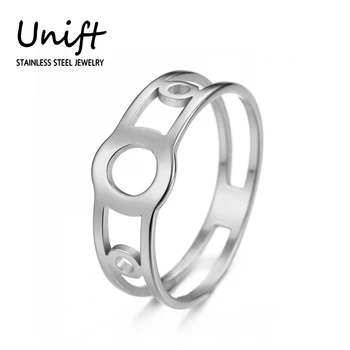 Unift Unikali Dvigubo sluoksnio Tuščiaviduriai Nerūdijančio Plieno Aukso Rose Aukso Žiedai Moterų Klasikinis Apvalios Formos, Elegantiškas Žavesio Papuošalai Dovana