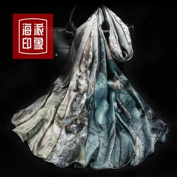 Šanchajus įspūdis ilgai sunkiųjų šilko rankšluostį šilko šalikas mulberry šilkas hangzhou šilko dovanos 