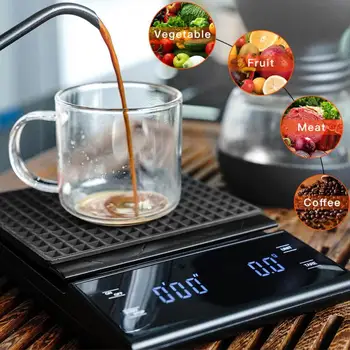 0,1 g/3kg Elektroninių Kavos Masto Didelio tikslumo Skaitmeninės Virtuvė Masto Su Laiko Funkcija, Skirta Mokslo gaminant Maistą Matavimo