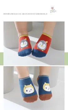 0-5Y Pavasario ir vasaros naujų vaikų kojinės klijai, neslidžia kūdikių grindų bamblys kojinės animacinių filmų namų vaikų trumpas vamzdis kojinės