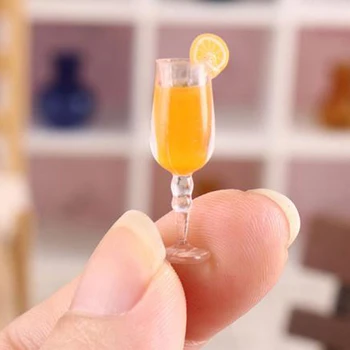 1 1:12 Miniatiūriniai Lėlių Gerti Apelsinų Sulčių Taurė Lėlės Virtuvės Maisto Priedai Simulaiton Žaislai