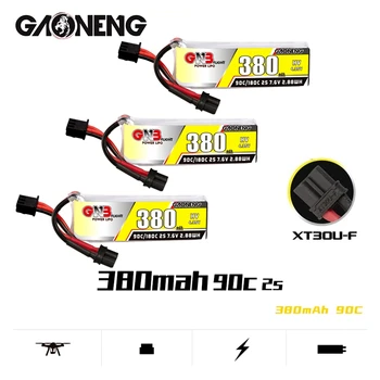 1-10VNT Gaoneng GNB 2S HV Lipo baterija 380mah 7.6 PRIEŠ 90/180C su XT30 Kištukas BETAFPV Beta75X 2S Beta65X 2S Rėkauti Drone