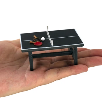 1/12 Miniatiūriniai Lėlių Priedai Mini Stalo teniso stalas ir Raketės Modelis Doll House Dekoro ob11