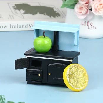 1:12 Miniatiūriniai Lėlių Retro Juoda Viryklė Modelis Virtuvės Dekoro Priedai Žaislas