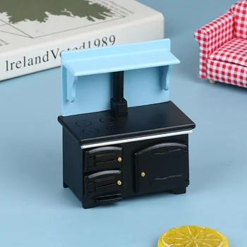 1:12 Miniatiūriniai Lėlių Retro Juoda Viryklė Modelis Virtuvės Dekoro Priedai Žaislas