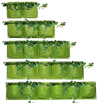 1-6 Kišenės Vertikalios Žaliosios Augti Krepšiai Sieniniai Kabantys Vazonai Ne-Audiniai Sodo Sodinimo Dėklas Butas Apvaliu Dugnu