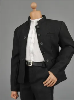 1:6 Masto vyriški drabužiai Tunika kostiumas Juodas/Baltas Vyrų Patikimesnis Kostiumas Kelnės Su ZY16-16AB Už 12in Veiksmų Skaičius, Žaislai