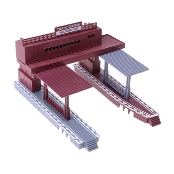 1:87 Scale Traukinių Stoties Modeliavimas Išdėstymas HO Gabaritas Pastato Modelis Diorama Dalis, Aksesuaras Modelį