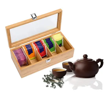 1 gabalas 5 tinklelis arbatos dėžutė laikymui lauke mediniai cukraus maišelį bambuko arbatos maišelį papuošalų laikymo dėžutė, virtuvė, gyvenamasis kambarys indai