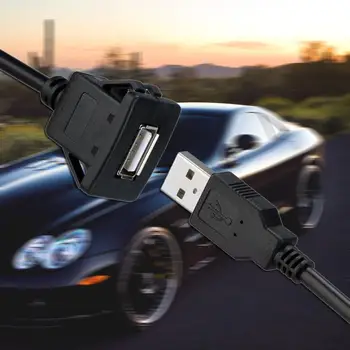 1 m/3.3 ft USB Panel Flush Mount Cable USB2.0 A Male į USB2.0 Moters Automobilį Mount ilgiklis už Automobilių, Sunkvežimių, Valčių, Motociklų