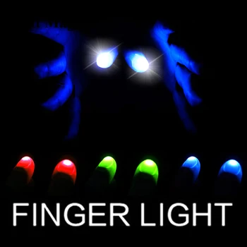 1 Pora Thumbs Led Šviesos Magija Gudrybės ( Raudona Mėlyna Žalia ) didelio Dydžio, Minkštas Nykščio Patarimai, kaip Su LED Magija Rekvizitai Juokinga Mirksi Pirštus