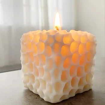 1 Vnt. Kvadratinių Korio Modelis Žvakė Pelėsių, Kvepiančių Rankų Darbo Žvakė 