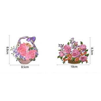 1 Vnt. naujų Aukštos Kokybės gražus krepšelis, gėlės lopai Drabužiai, Džinsai Maišelį Geležies puikus Dėmės 