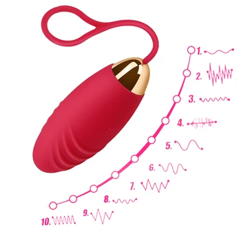 10 greičio Silikono Kulka Kiaušinių Vibratoriai Moterims Belaidžio Nuotolinio Valdymo Vibracija, USB Įkraunamas Masažo Kamuolys Suaugusiųjų Sekso Žaislai