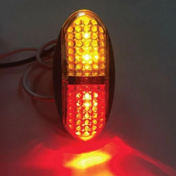 10 X 2 LED Gintaro + Raudonos spalvos Šoniniai Gabaritiniai Rodiklių Žibintai Priekabos Sunkvežimių Lemputė 12V 24V