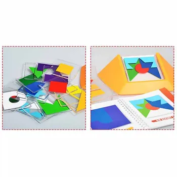 100 Iššūkis Spalvos Kodas Puzzle Žaidimai Tangram Dėlionės Valdybos Įspūdį Žaislas Vaikams, Vaikams, Plėtoti Logika Erdvinio Mąstymo Įgūdžius Žaislas