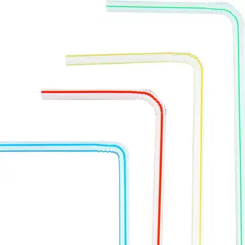 100 Vnt. Plastikinių Geriamojo Šiaudelius 8 Cm Ilgio Multi-Colored Dryžuotas Bedable Vienkartiniai Arbatos Ir Kavos Parduotuvė Vaivorykštė Šiaudų