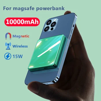 10000mAh mini Belaidis Magnetinis Galia Banko iphone 12 12pro 12promax magsafe įkroviklį, Mobilusis Telefonas powerbank Išorės baterija
