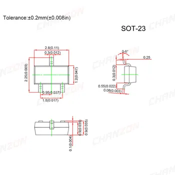 100vnt BSS123 SOT-23 N-Kanalo SMD Mosfet Dvipolio Tranzistoriaus Santakos rūgščiąsias parengė bjt SIC Mos Fets Triode Vamzdis SMT Integrinių Grandynų