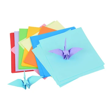 100vnt Kvadratinių Origami Popieriaus Dvigubus Šonus, Kieta Spalva, Lankstymo Popieriaus Spalvotų Kids Rankų darbo 