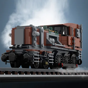 10277 Retro garo traukinio Steampunk Krokodilas Lokomotyvų aukštųjų Technologijų Fuxings greitųjų Geležinkelių Statyba Blokai Dovana Žaislas Vaikams