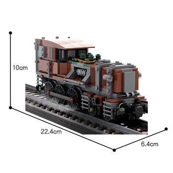 10277 Retro garo traukinio Steampunk Krokodilas Lokomotyvų aukštųjų Technologijų Fuxings greitųjų Geležinkelių Statyba Blokai Dovana Žaislas Vaikams
