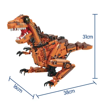 1092PCS Miestas Kūrybos Elektros Tyrannosaurus Blokai Techninės RC Juros periodo Pasaulyje Dinozaurų Plytų Žaislai Vaikams