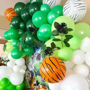 109pcs/set džiunglių gyvūnų balionai nustatyti berniukas gimtadienio dekoracija 