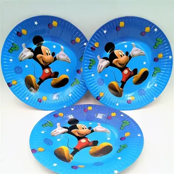 10pc mickey mouse gimtadienio prekių Plokštės Vaikams Džiaugtis mickey mouse šalies prekių vaikams gimtadienio proga klubą,