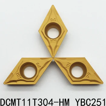 10pcs DCMT11T304 DCMT3(2.5)1-HM YBC251 DCMT11T308 DCMT3(2.5)2-HM YBC251 Cutting Tool carbide Turning Inserts blade made in china