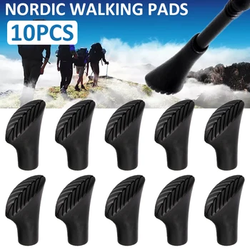 10vnt Asfaltas Trinkelės Nordic Walking Pagalvėlės Pėdos Guminiai Buferiai Trekas Polių Patarimas Apsaugos Vaikščiojimo Lazdą Laipiojimo Priedai
