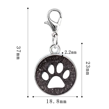 10vnt Emalio pėdsaką Kačių ir Šunų/Bear Paw Spaudinių 18mm šuns leteną pakabukai Sukasi Omarų Užsegimas Key Chain paketų prižiūrėtojų raktinę maišelį Papuošalai Priėmimo