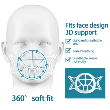 10vnt Kvėpuojantis 3D Veido Kaukės Savininkas Anti-nuobodu Silikono Kaukė Vidinis Padas Parama Padės Sušvelninti 3d Kaukė Laikiklis Kaukė Turėtojas