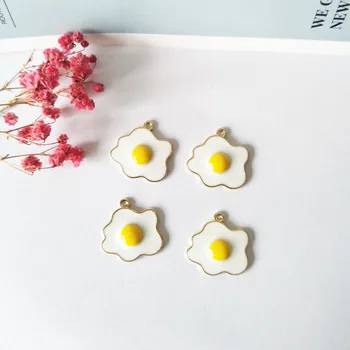 10vnt Lukšto kiaušinių pusryčiai kiaušinių lydinio Pakabukai Pakabučiai naudojami kaip papuošalai, Apyrankės, Karoliai, Auskarai KeyChain Papuošalai Priėmimo