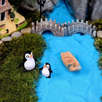 10vnt Miniatiūriniai Pingvinas Statulėlės, Pasakos Sodo Kraštovaizdžio Sodo Bonsai Dekoro Vaikams Mielas Žaislas, Mini Pingvinas Vaikų Lėlių Namas