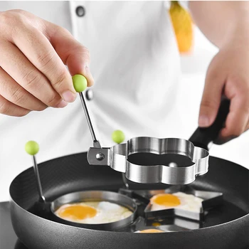 10VNT Nerūdijančio Plieno kepti kiaušiniai įrankiai omletas pelėsių Keptas Kiaušinis Shaper 