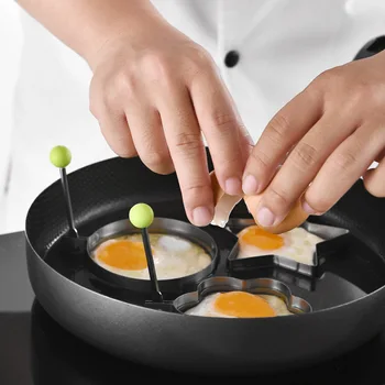 10VNT Nerūdijančio Plieno kepti kiaušiniai įrankiai omletas pelėsių Keptas Kiaušinis Shaper 
